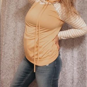 Mustard double hoodie